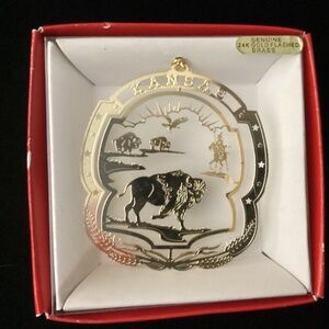 Nations Treasures state Kansas ornament display Buffalo eagle Native American